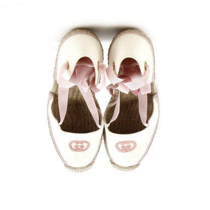 Gucci Women'S Interlocking G Wedge Espadrilles Embroidered Canvas