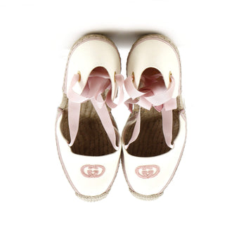 Gucci Women'S Interlocking G Wedge Espadrilles Embroidered Canvas