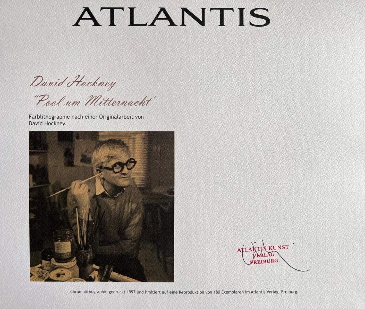 David Hockney Lithograph 'Midnight' Coa Signed