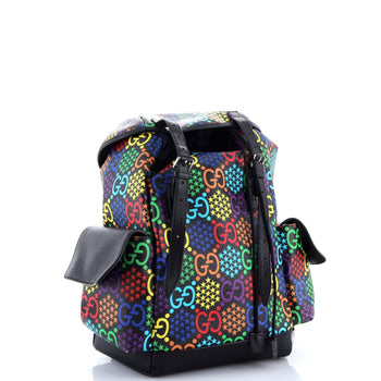Gucci Double Pocket Belt Backpack Psychedelic Print Gg Coated Canvas Medium