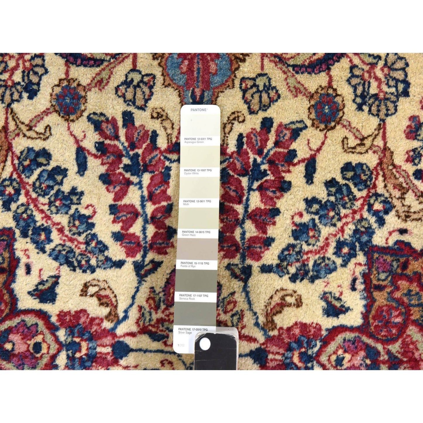 3'X12' Ivory Antique Zoroastrian Karman Wool Runner Rug Hand Knotted