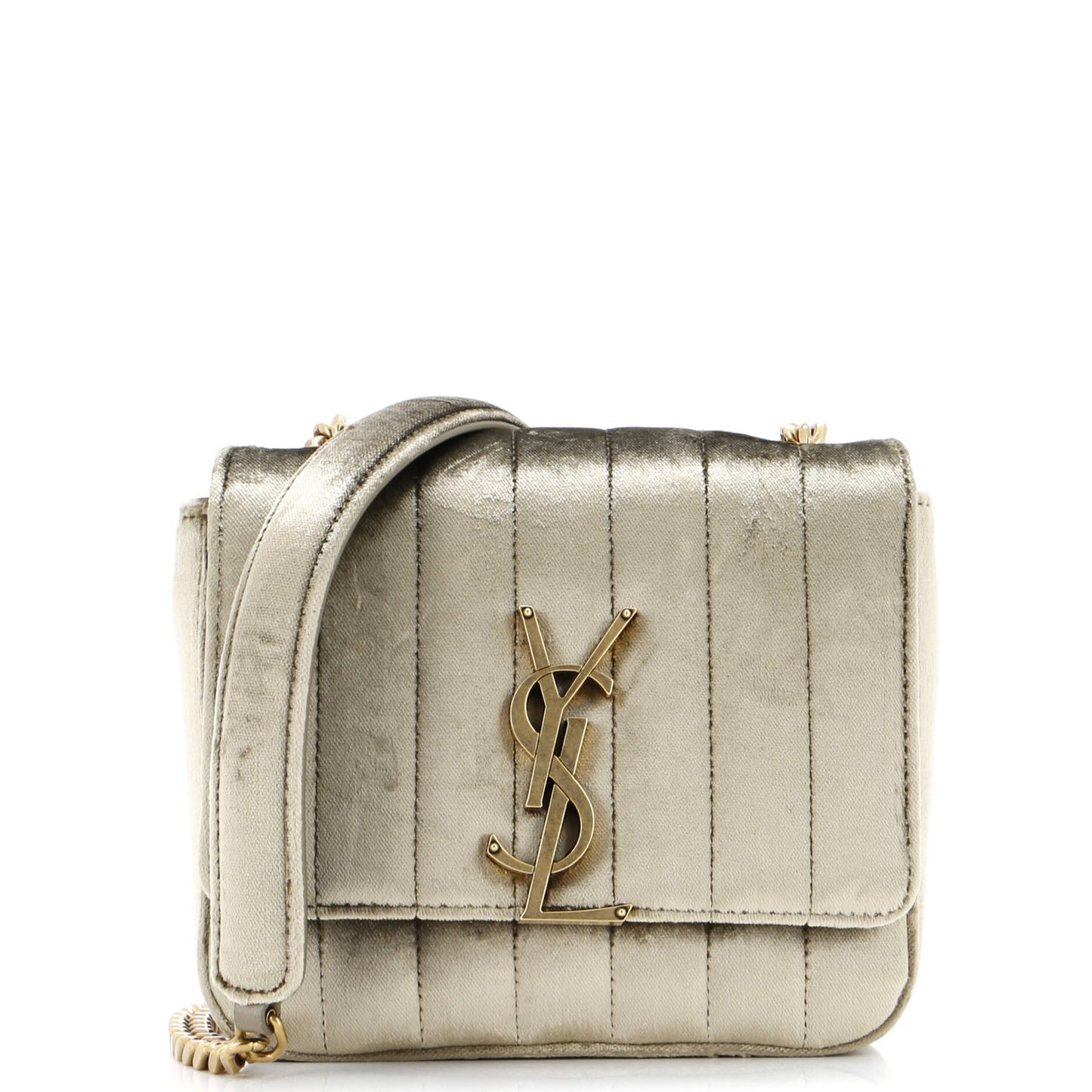 Saint Laurent Vicky Crossbody Bag Vertical Quilted Velvet Small