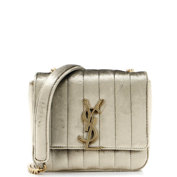Saint Laurent Vicky Crossbody Bag Vertical Quilted Velvet Small