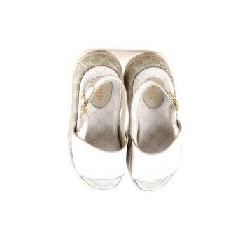 Gucci Women'S Angelina Platform Slingback Sandals Gg Coated Canvas