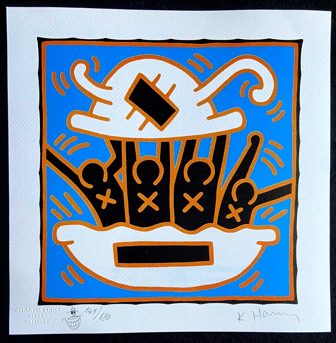 Keith Haring Lithograph Coa Signed In Pen Numbered In Pencil Stamp