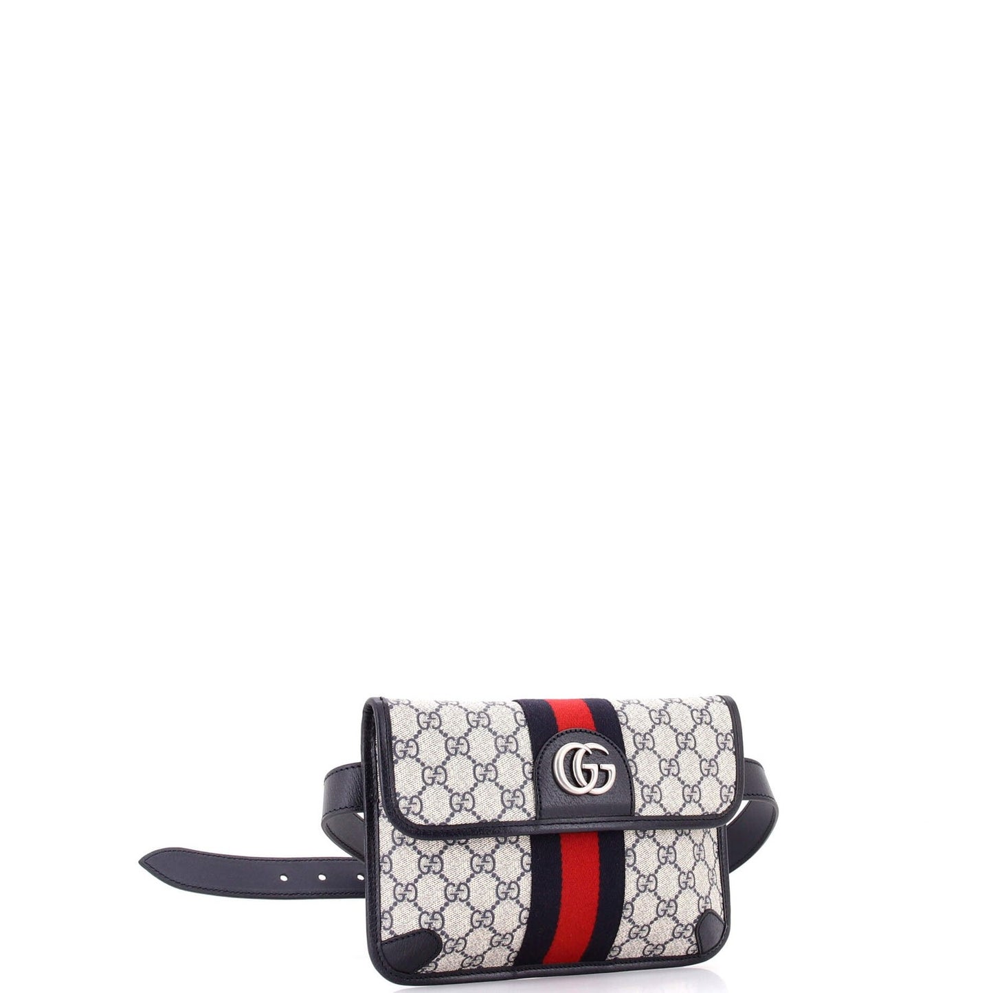 Gucci Ophidia Flap Belt Bag Gg Coated Canvas With Leather