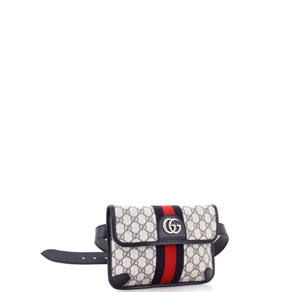 Gucci Ophidia Flap Belt Bag Gg Coated Canvas With Leather
