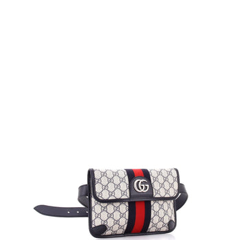Gucci Ophidia Flap Belt Bag Gg Coated Canvas With Leather
