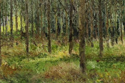Henri Jacques Masson Signed Oil Painting Forest Landscape Grove September