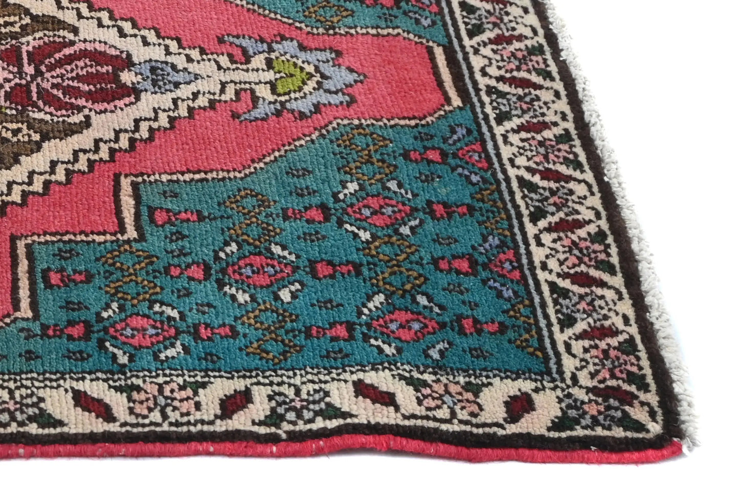 1'11 X 2'8 ft Semi-Antique Distressed Oriental Rug Muted Floral Design Carpet