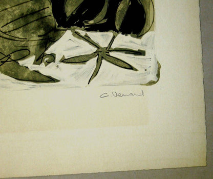 Claude Venard Ed75 Original Lithograph Print Signed Numbered "Mer Rouge"