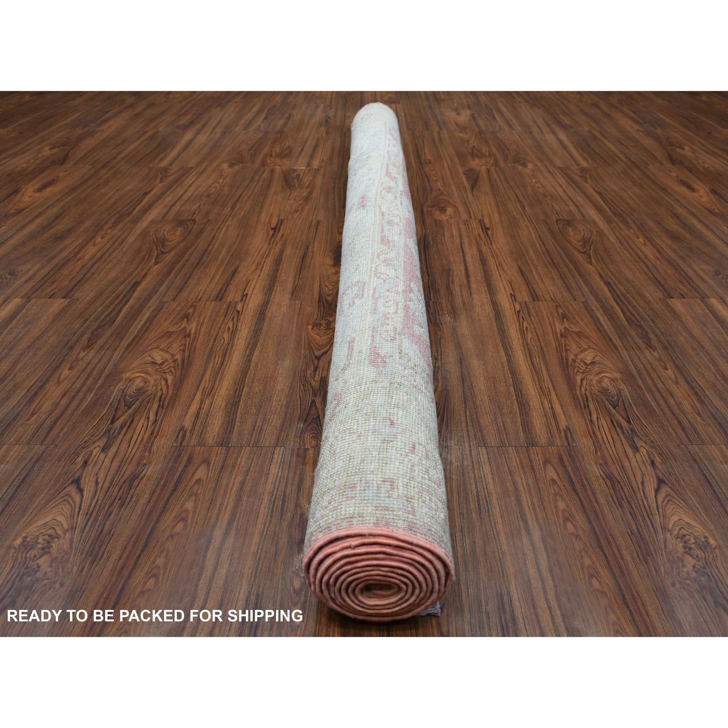 6'2"X9' Angora Oushak Organic Wool Hand Knotted Coral Red Oriental Rug