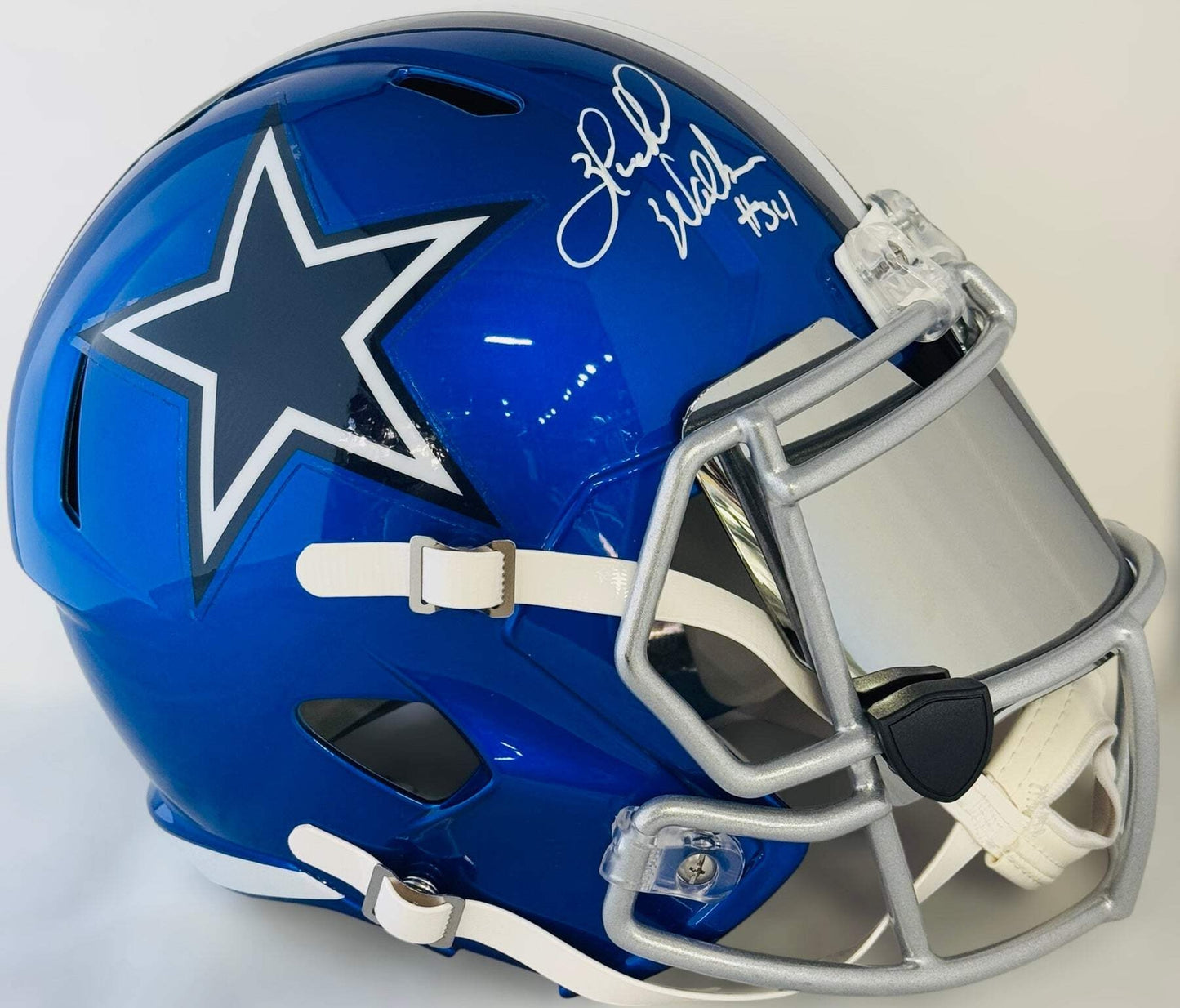 Herschel Walker Autographed Cowboys Blue Speed Full Size Helmet With Visor (Beck