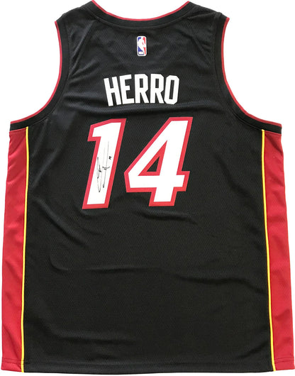 Tyler Herro Autographed Miami Heat Swingman Black Jersey (Jsa)