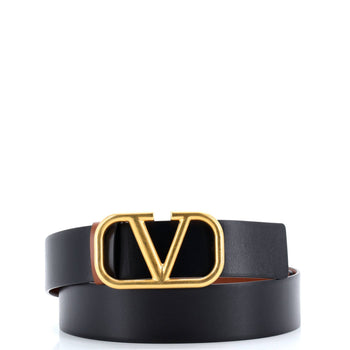 Valentino Garavani Vlogo Reversible Belt Leather Wide