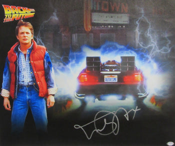 Michael J Fox Signed/Auto Back To The Future 22X26 Canvas Print Psa/Dna 165290