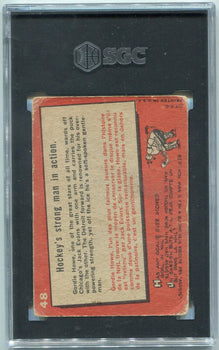 Gordie Howe 1959 - 1960 Topps Hockey'S Strong Man In Action Card #48 Sgc Graded