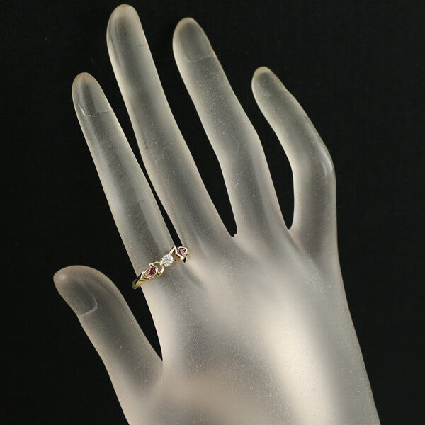 Christian Dior Ring Diamond Ruby Ribbon Us6.5 18K
