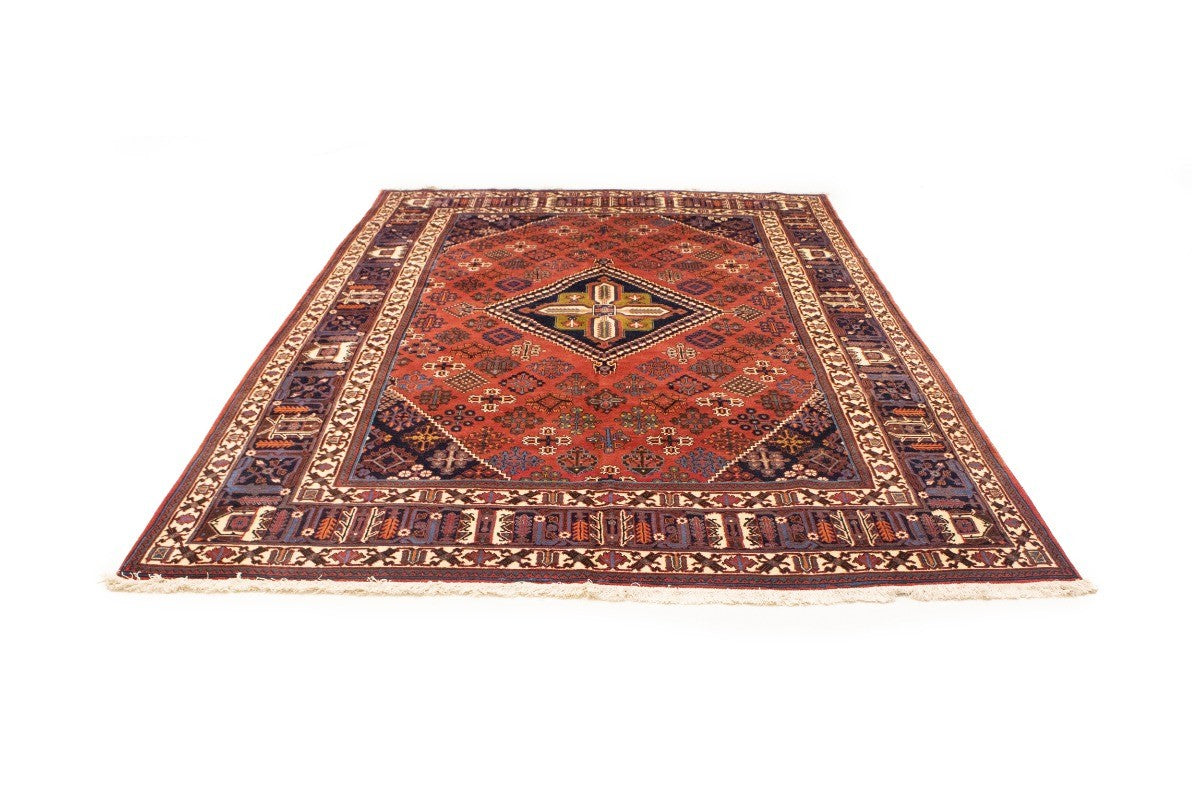 Rug handmade vintage wool oriental carpet 8x12 geometric tribal farmhouse