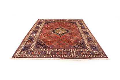 Rug handmade vintage wool oriental carpet 8x12 geometric tribal farmhouse