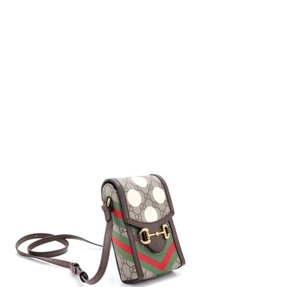 Gucci Horsebit 1955 Crossbody Bag Printed Gg Coated Canvas Mini