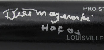 Bill Mazeroski Hof Signed/Inscr Black Louisville Slugger Bat Pirates Jsa 199435