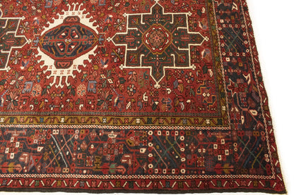 Handmade Vintage Tribal Geometric Area Rug Rusty