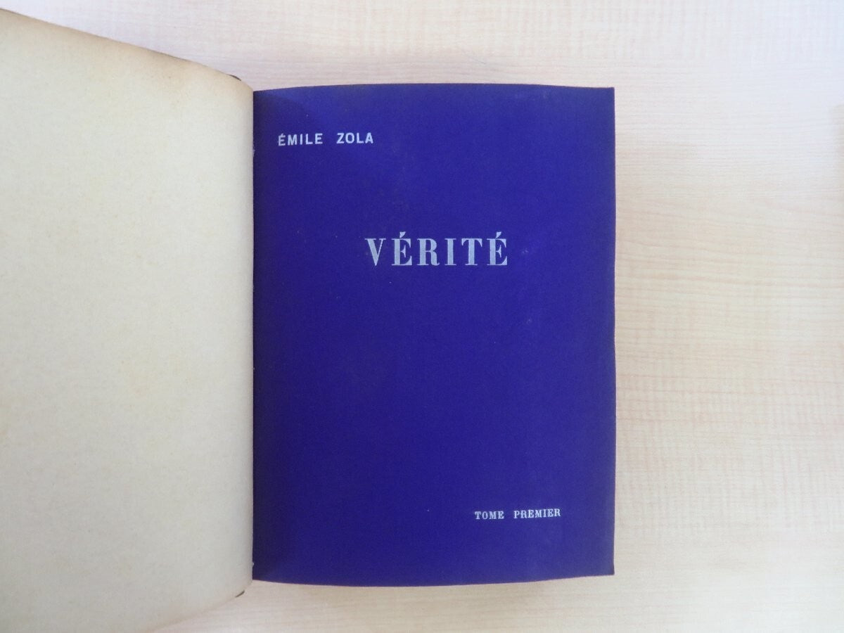 Emile Zola'S 'Verite'  1903 Limited Edition (30 Copies) 2 Volumes Handmade Paper
