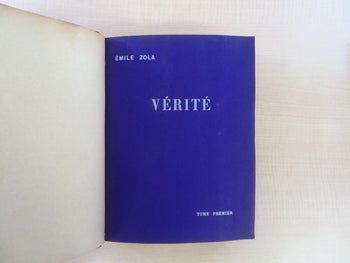Emile Zola'S 'Verite'  1903 Limited Edition (30 Copies) 2 Volumes Handmade Paper