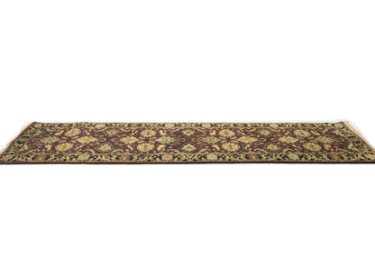 27X10  Ft Handmade Wool Oriental Runner Rug Agra
