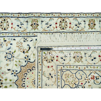 2'8"X12'1" Ivory Nain Hand Knotted 100% Wool 250 Kpsi Runner Oriental Rug