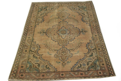 Antique Vintage Oriental Rug Peach Muted