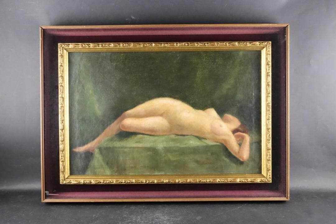Tienne Kirevsky Reclining Nude Original Oil Painting C.1900 / Harbin Exhibit