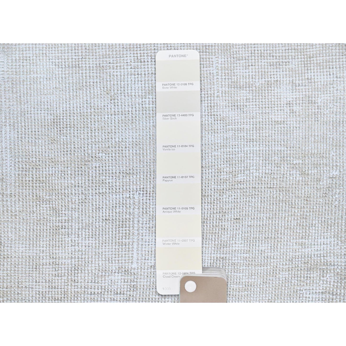 2'1"X5'10" Papyrus White Hand Knotted Wool White Wash Old Tebraz Runner Rug