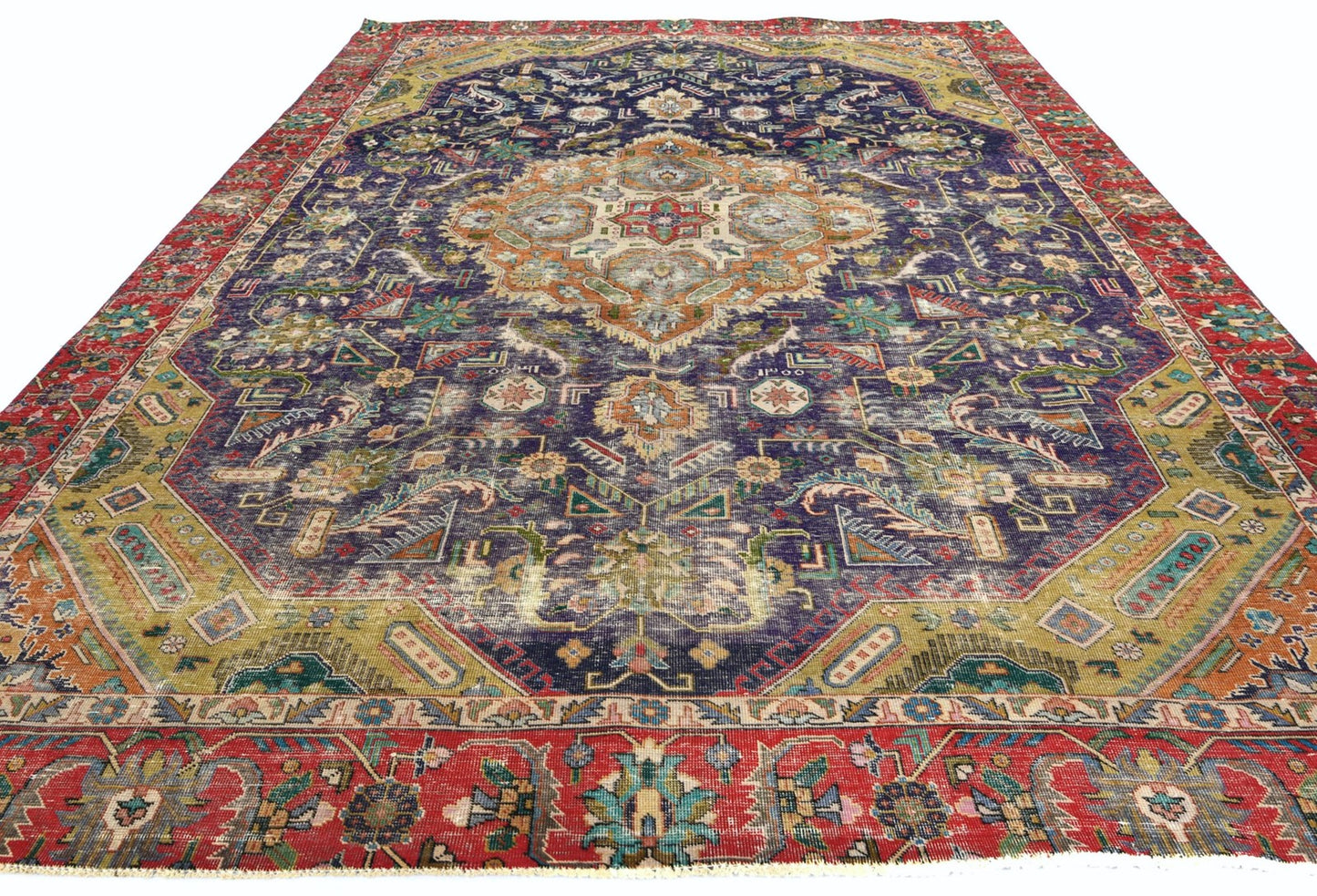 Rug Oriental Distressed 9X12 Traditional Floral Carpet Living Room Vintage
