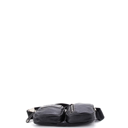 Gucci Crest Double Belt Bag Leather