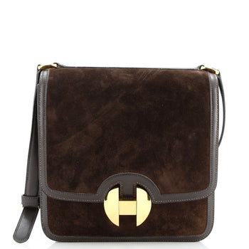 Hermes 2002 Shoulder Bag Doblis Suede With Evercalf 20