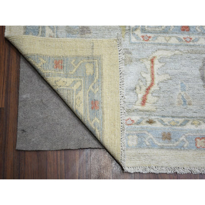 12'4"X15'3" Ivory, Afghan Angora Oushak, Wool Hand Knotted, Oversized Rug
