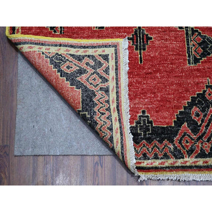 8'7"X11'3" Red Peshawar Berber Influence Geometric Pattern Oriental Rug