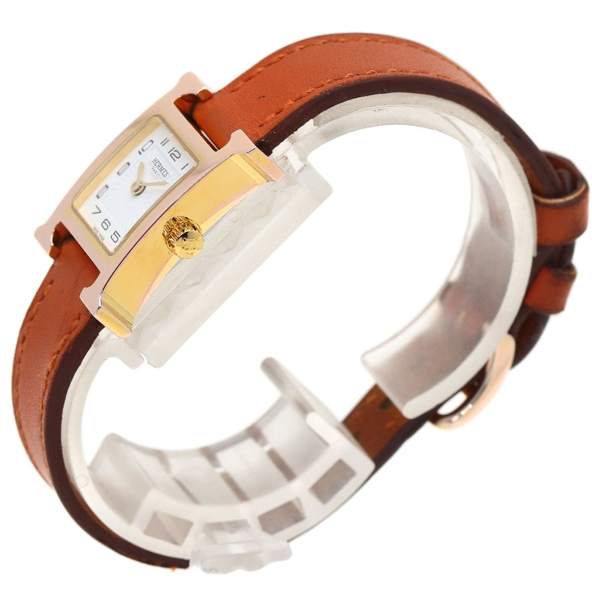 Hermes H Watch Mini Watches Hh1.101 Pgp/Leather