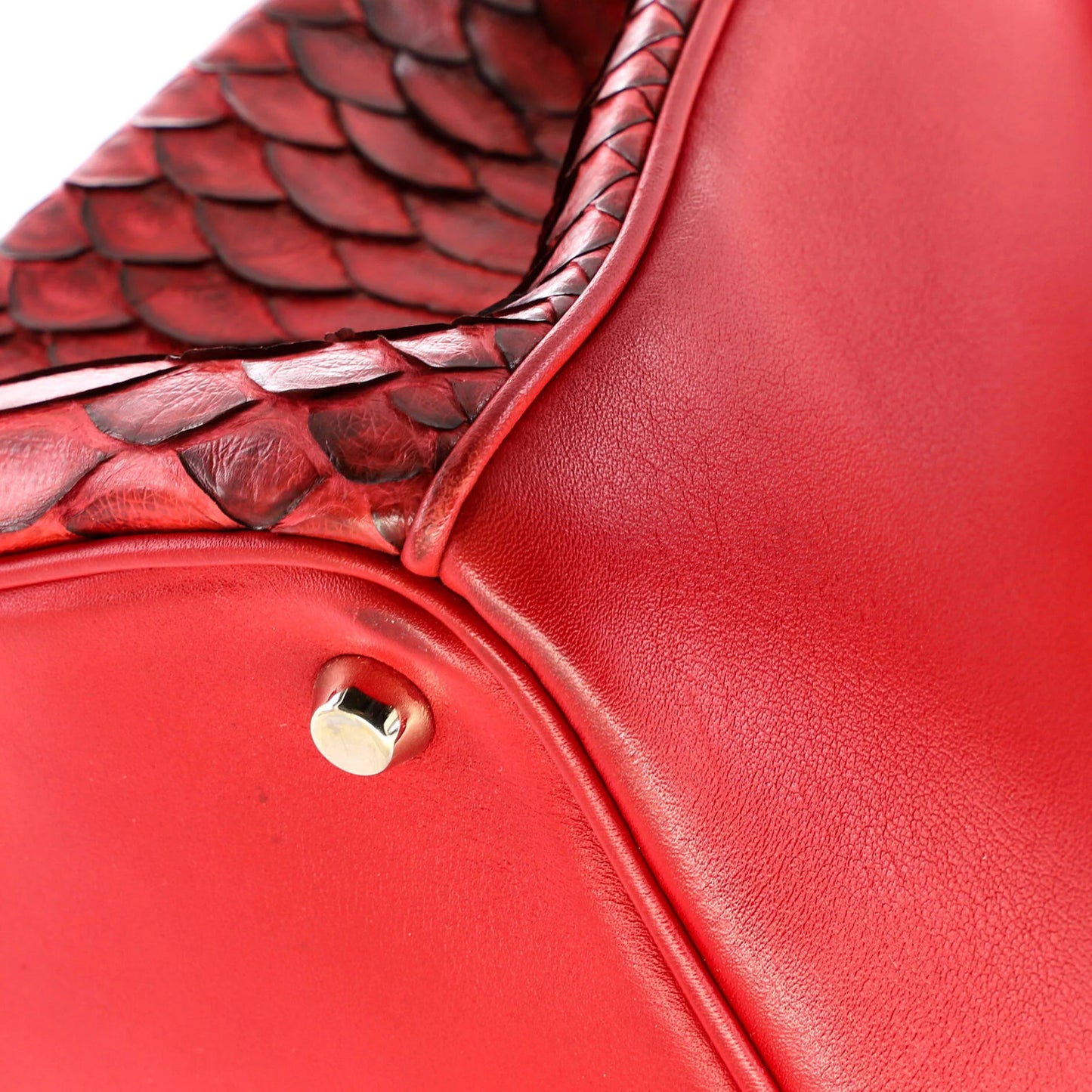 Christian Dior Diorissimo Tote Smooth Calfskin And Python Medium