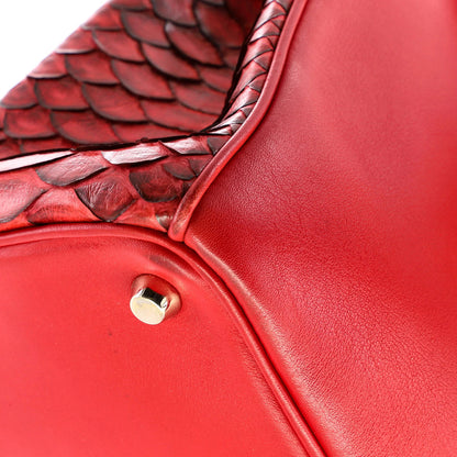 Christian Dior Diorissimo Tote Smooth Calfskin And Python Medium