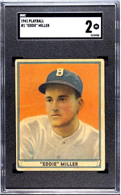 Eddie Miller 1941 Playball Card #1 Sgc 2