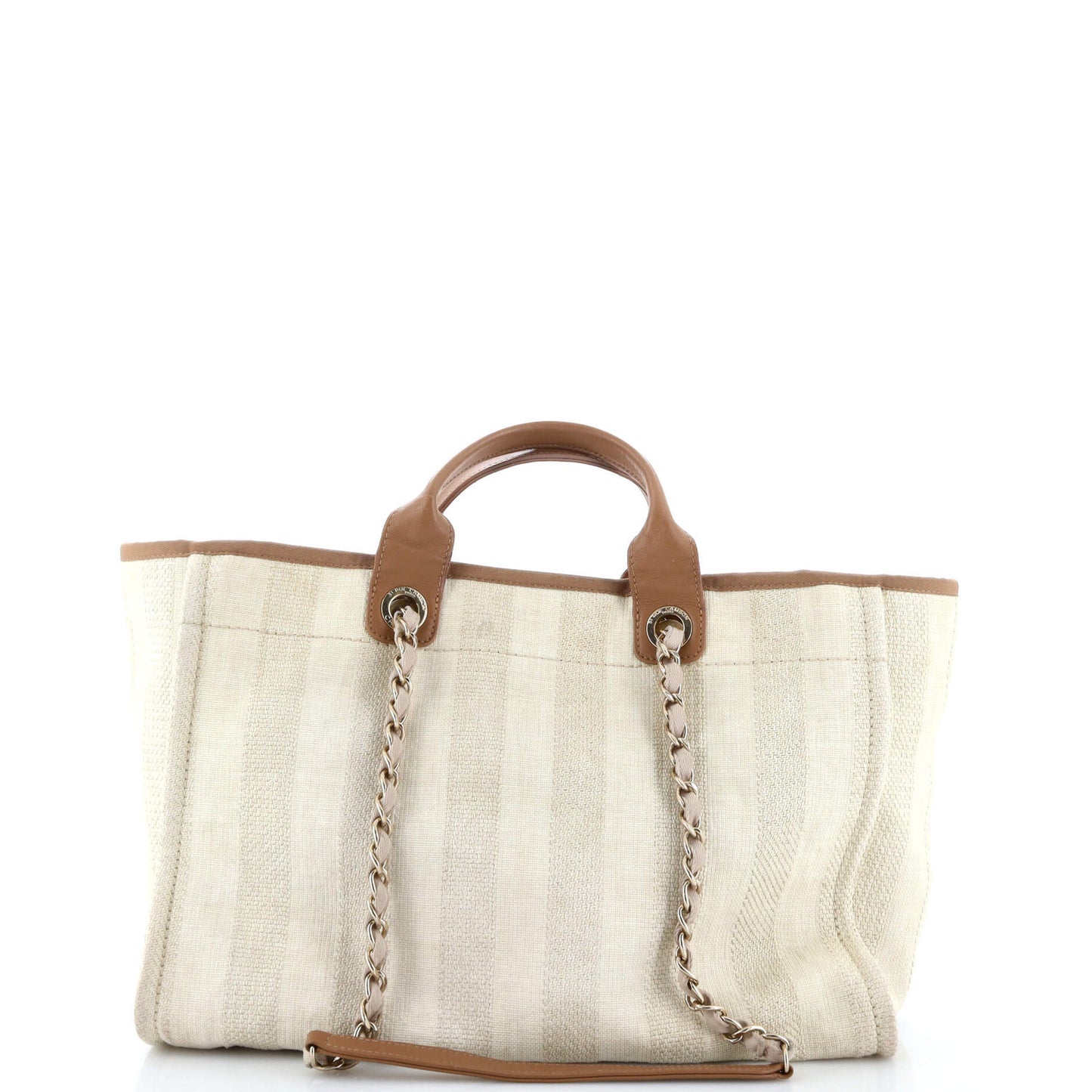 Chanel Deauville Tote Striped Mixed Fibers Medium