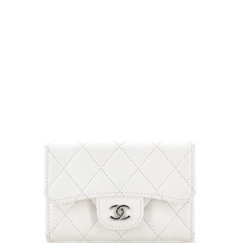 Chanel Classic Flap Card Case Quilted Caviar