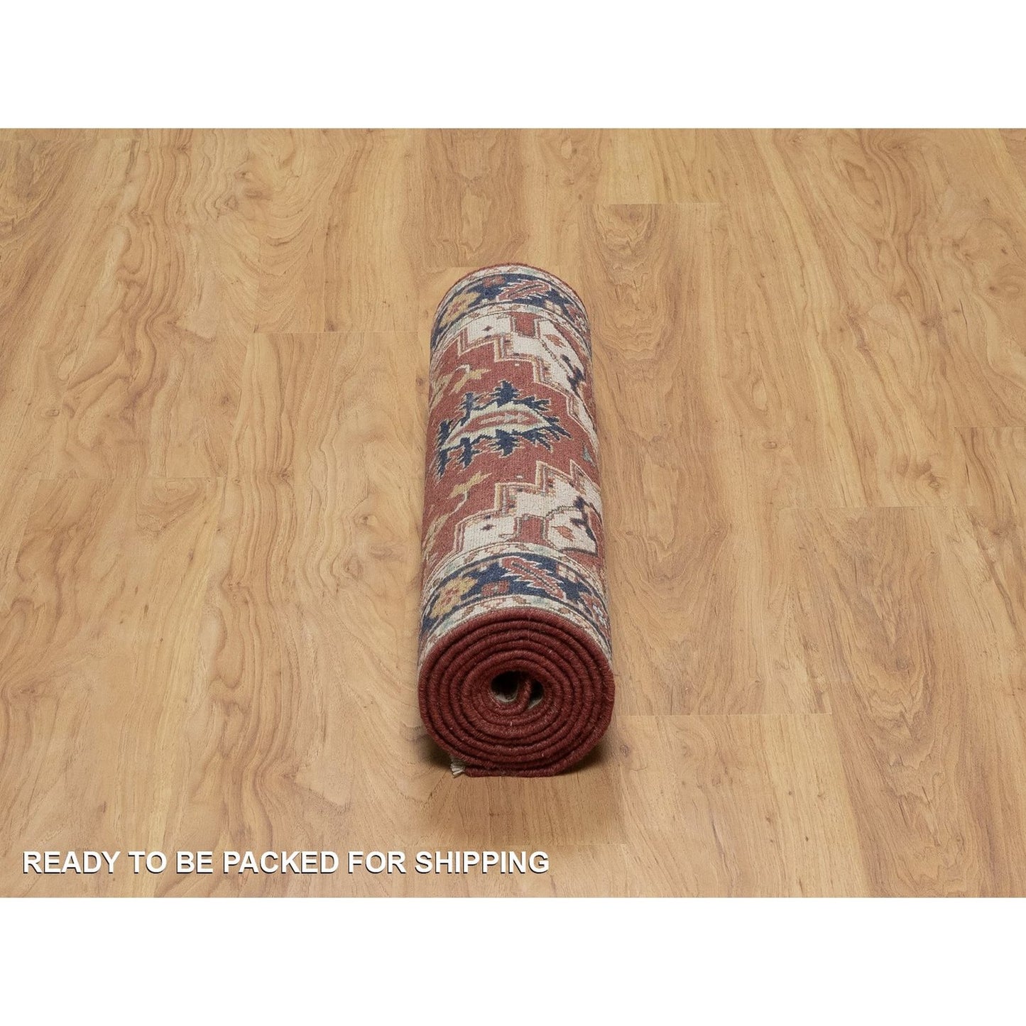 Runner 2'7"x8'2" Red Antiqued Fine Heris Re-Creation Rug Hand Knotted Wool