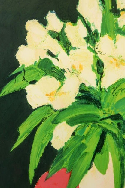 Jean Claude Alenbach (France) Signed Original Lithograph Framed Bouquet Lilies