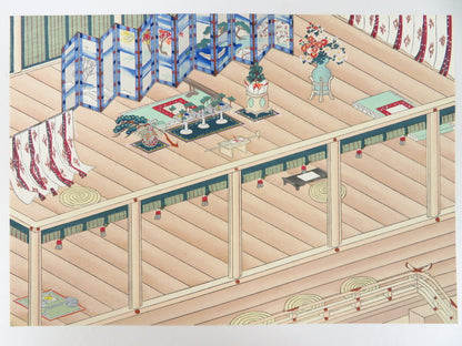 Antique Japanese Illustrations Of Room Decorations Woodblock 15 Prints Art Book