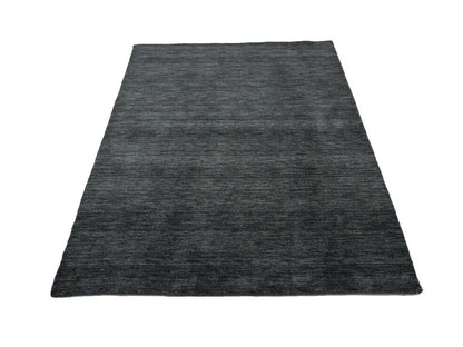 Charcoal Solid Hand-Loomed 4X6 Gabbeh Wool Rug
