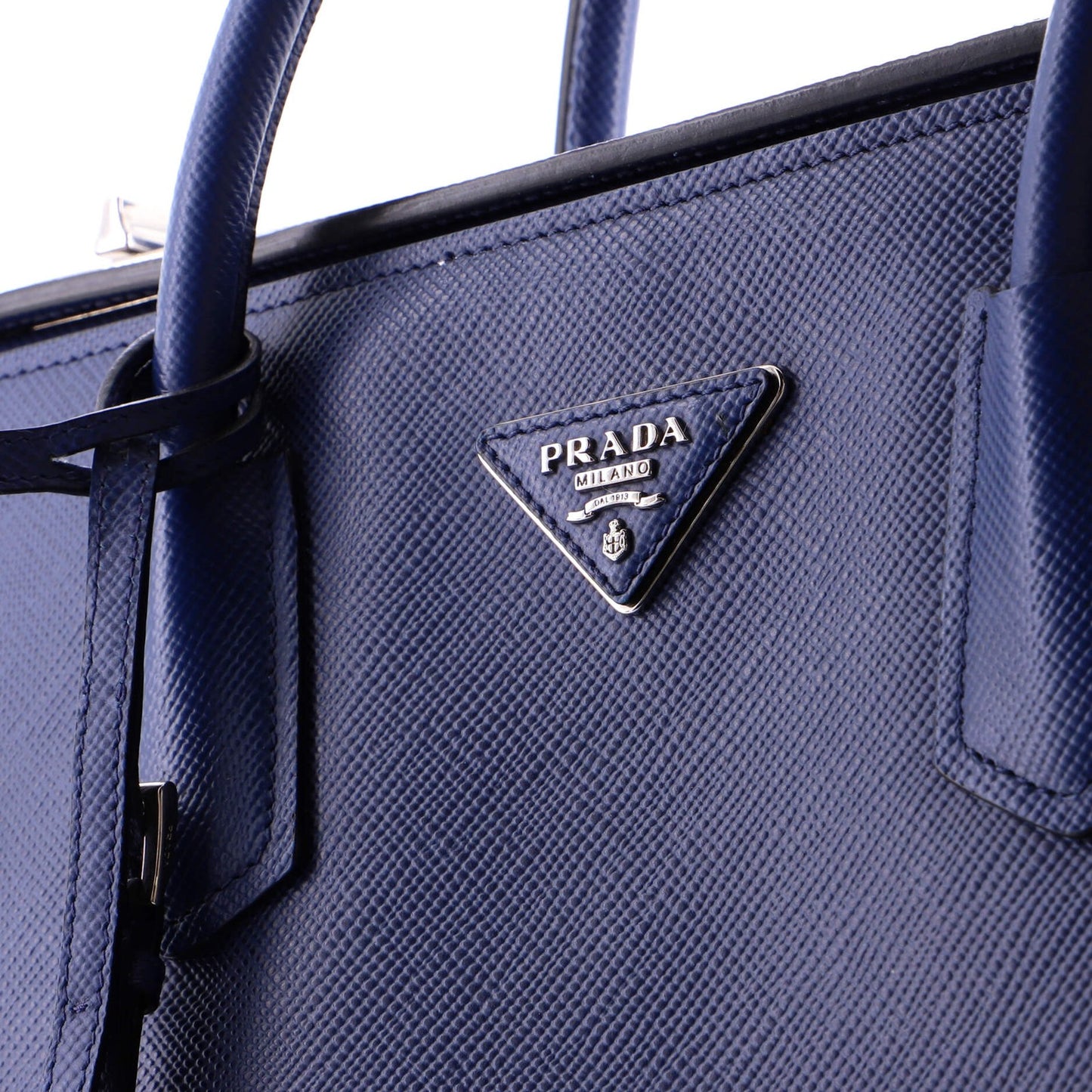 Prada Turnlock Cuir Twin Tote Saffiano Leather Medium